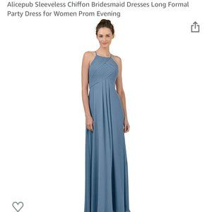 Dusty blue bridesmaid dress